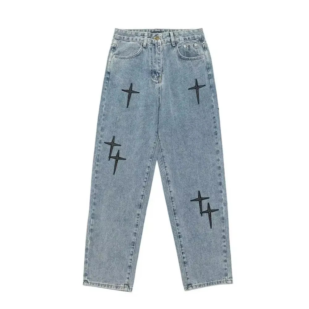New Fashion Loose Wide Leg Pants Streetwear Baggy Men Jeans Spring Autumn Men Korean Straight Male Brand Clothing Streetwear