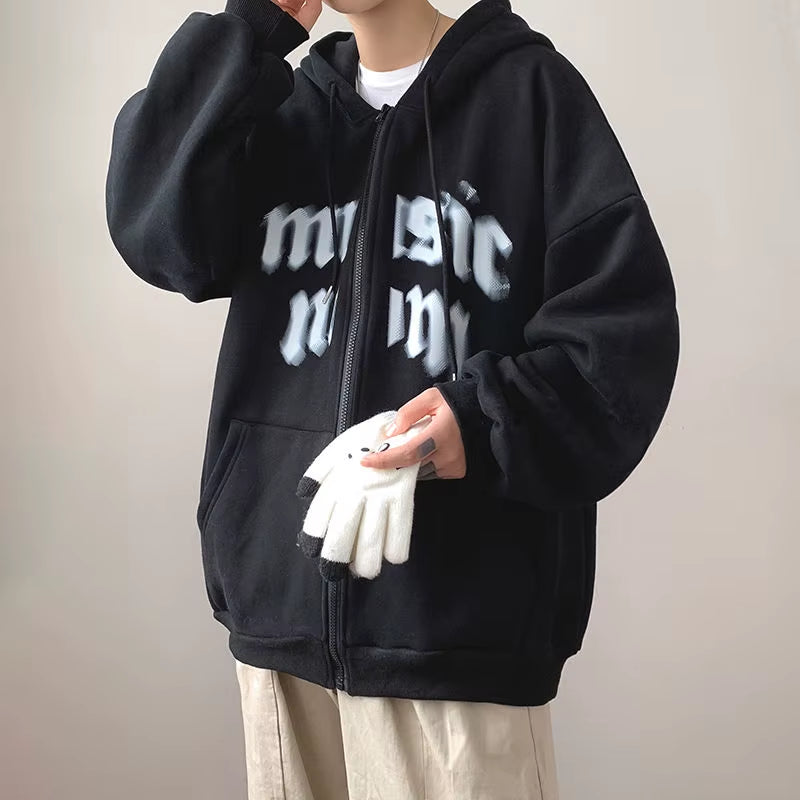 Y2K Rhinestone Cobweb Zip up Oversized Sweatshirt 2022 Autumn Goth Hoodie Men Women Grunge Hooded Jacket Streetwear Y2K Clothing